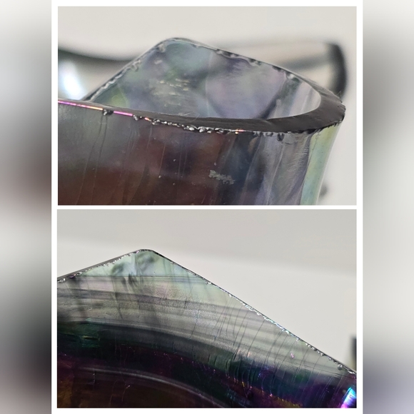 Studio Hand-blown Glass Iridescent Handkerchief Drape Vase - Picture 8 of 12